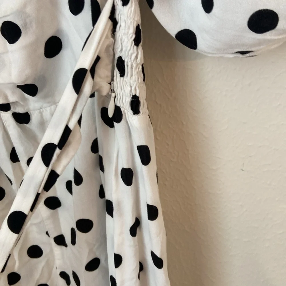 Faithfull the Brand Charlize Midi Dress Polka Dot Black White - Picture 5 of 6